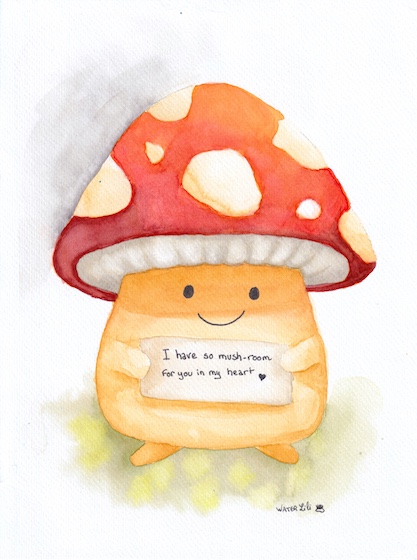 Aquarelle Le Renard et La Lune